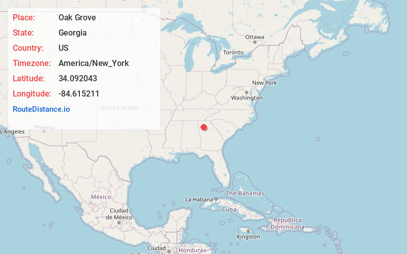 Map of Oak Grove