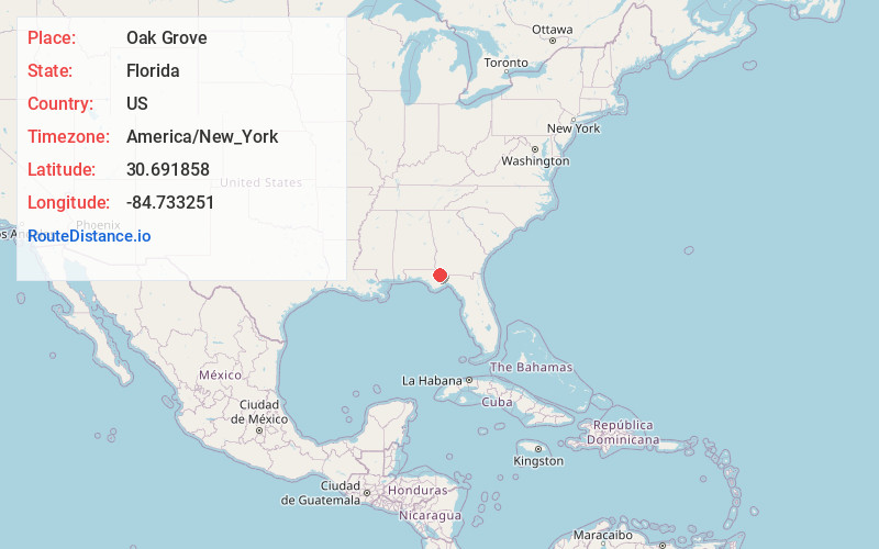 Map of Oak Grove