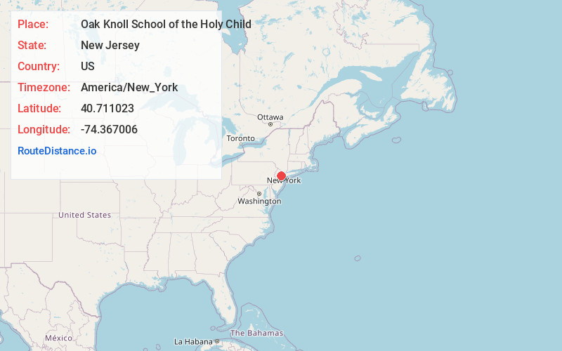 Map of Oak Knoll School of the Holy Child