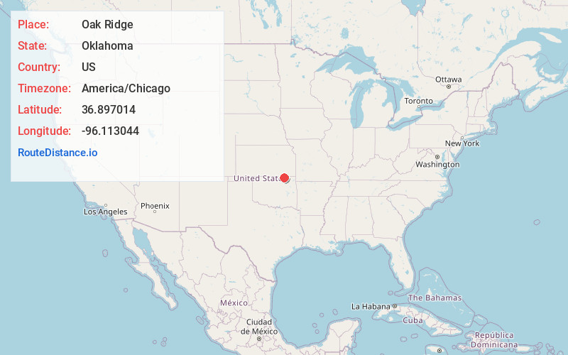 Map of Oak Ridge