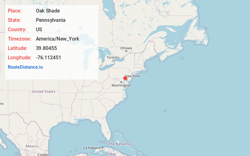 Map of Oak Shade