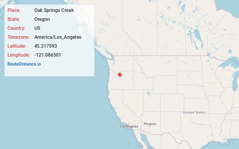 Map of Oak Springs Creek