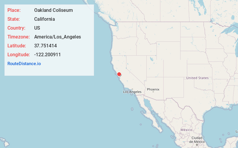 Map of Oakland Coliseum