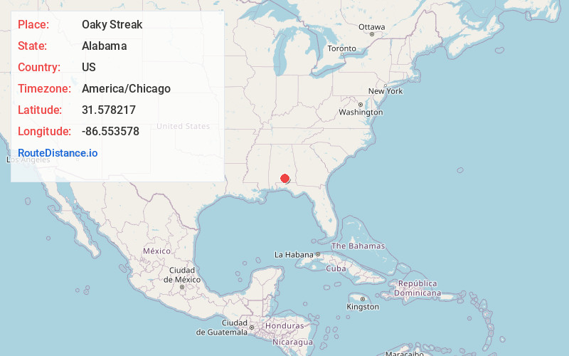 Map of Oaky Streak
