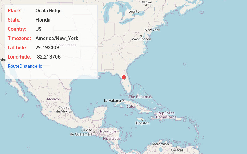 Map of Ocala Ridge