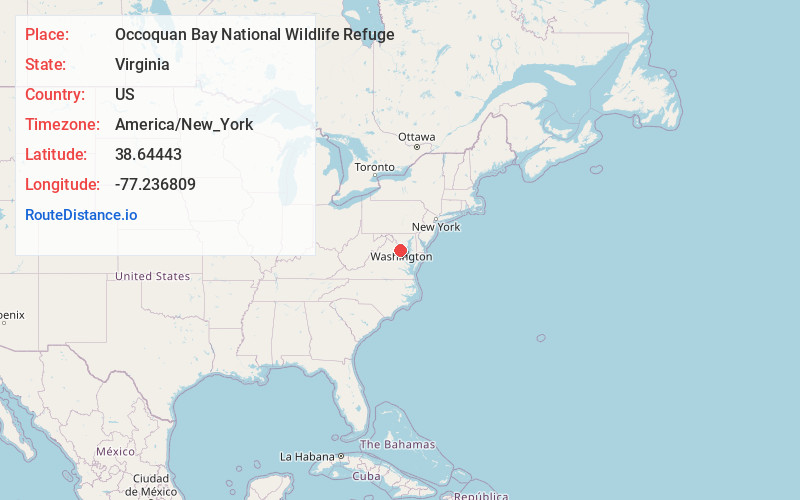 Map of Occoquan Bay National Wildlife Refuge