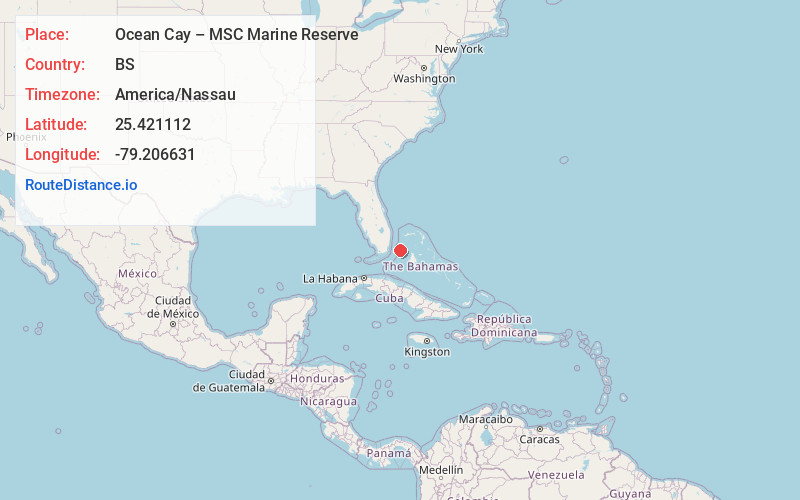 Map of Ocean Cay – MSC Marine Reserve