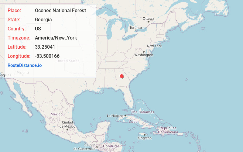Map of Oconee National Forest