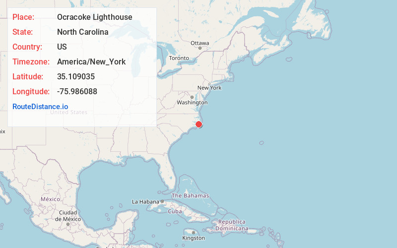 Map of Ocracoke Lighthouse
