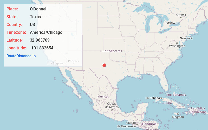 Map of O'Donnell