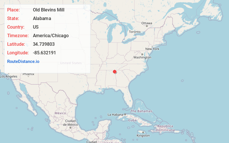 Map of Old Blevins Mill