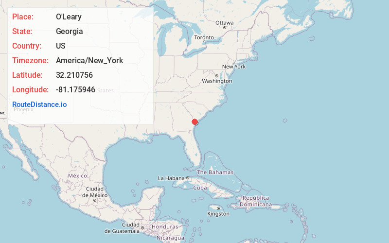 Map of O'Leary
