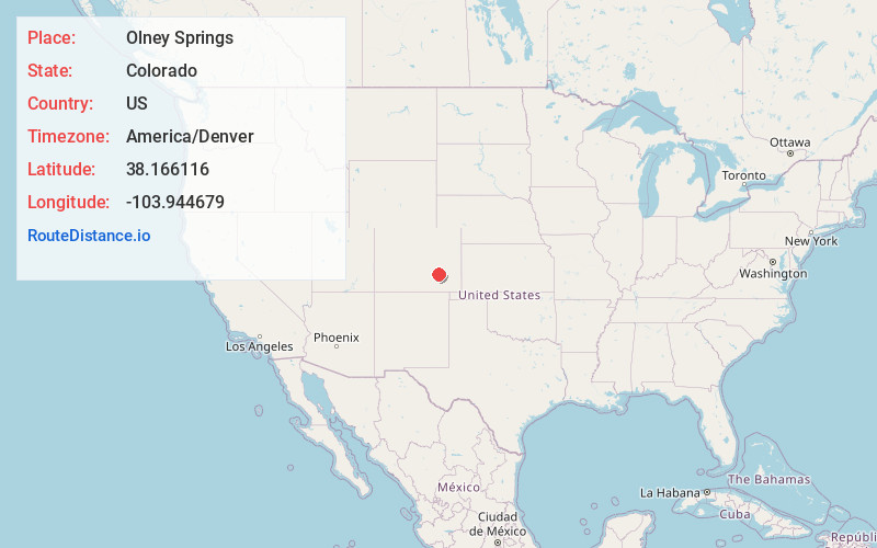 Map of Olney Springs