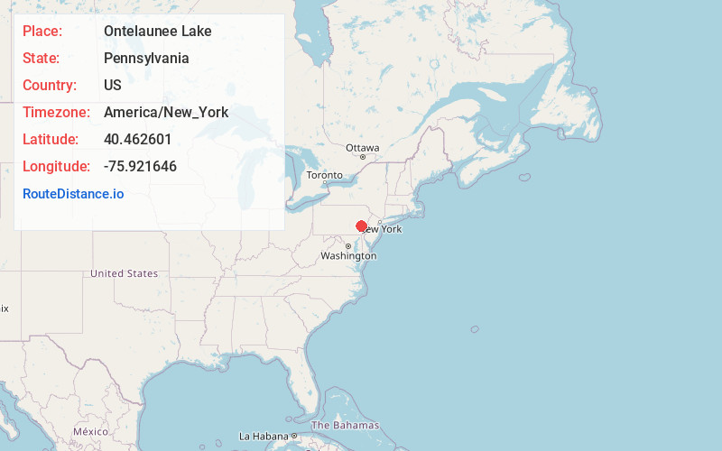 Map of Ontelaunee Lake