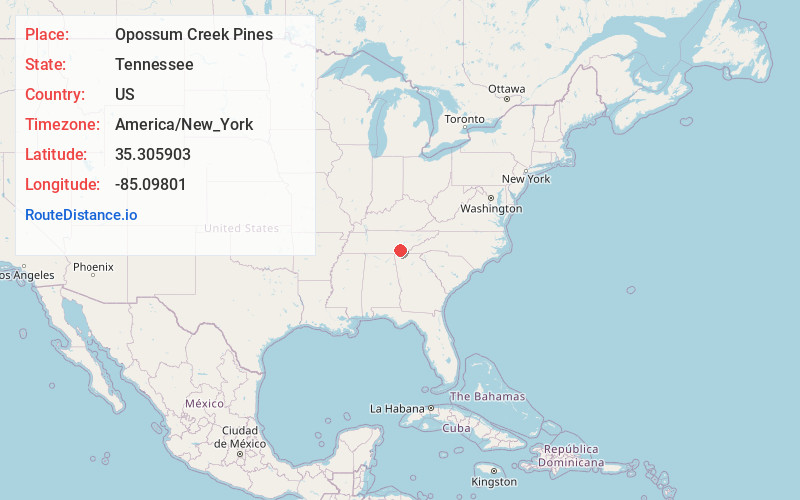 Map of Opossum Creek Pines