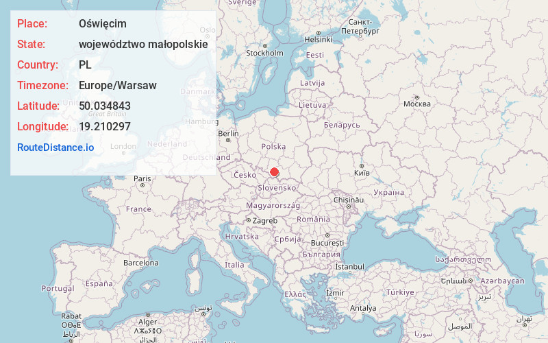 Map of Oświęcim