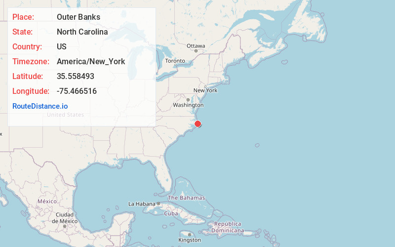 Map of Outer Banks
