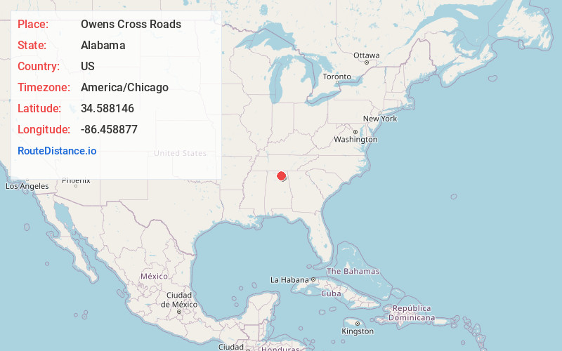 Map of Owens Cross Roads