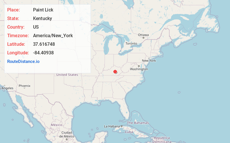 Map of Paint Lick