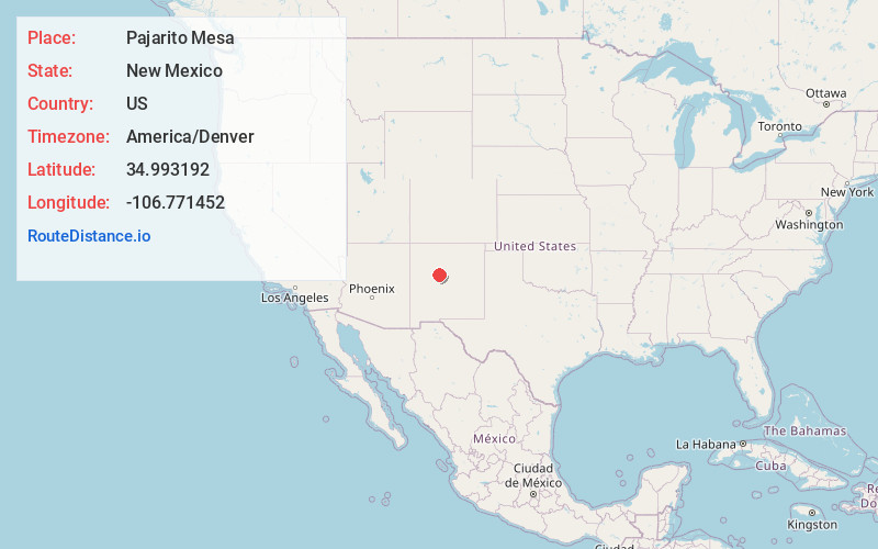 Map of Pajarito Mesa