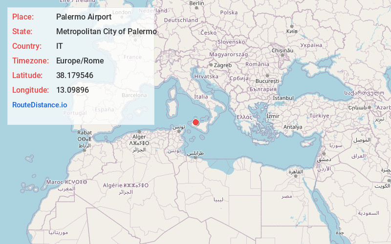 Map of Palermo Airport