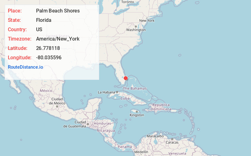Map of Palm Beach Shores