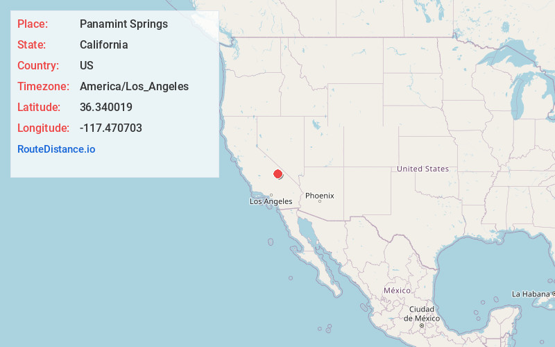 Map of Panamint Springs