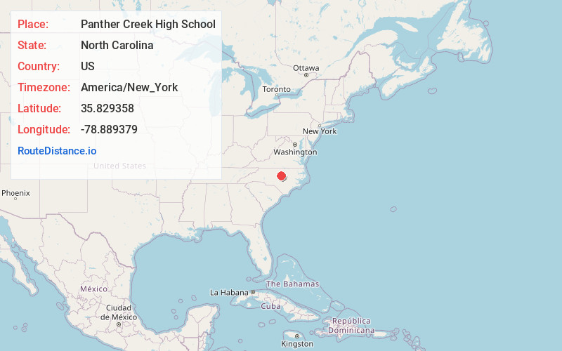 Map of Panther Creek High School