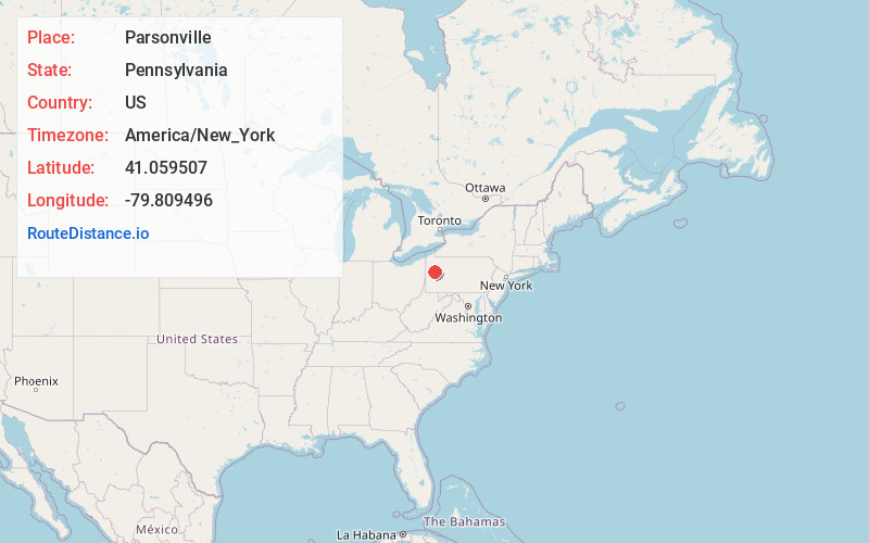 Map of Parsonville