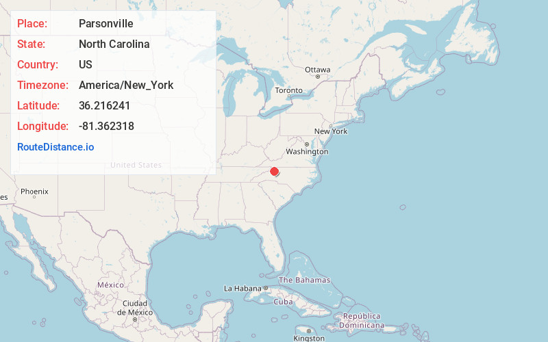 Map of Parsonville