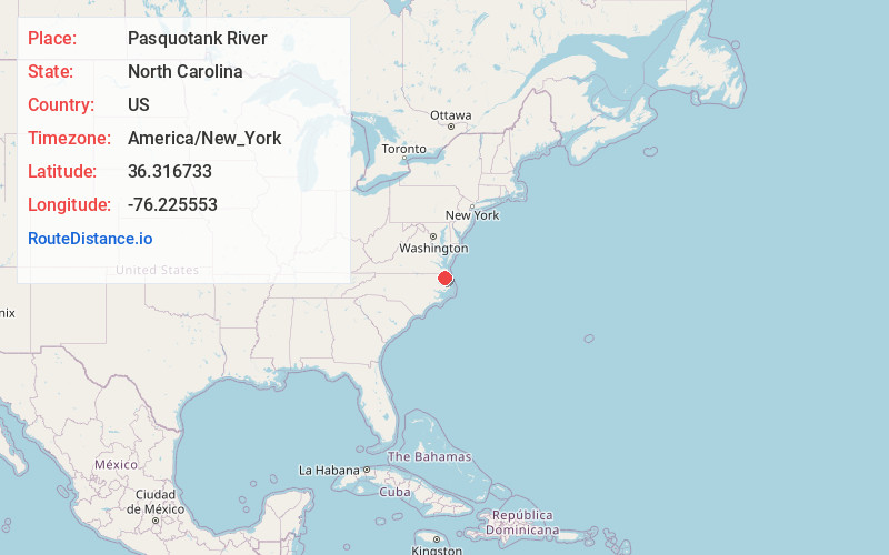 Map of Pasquotank River