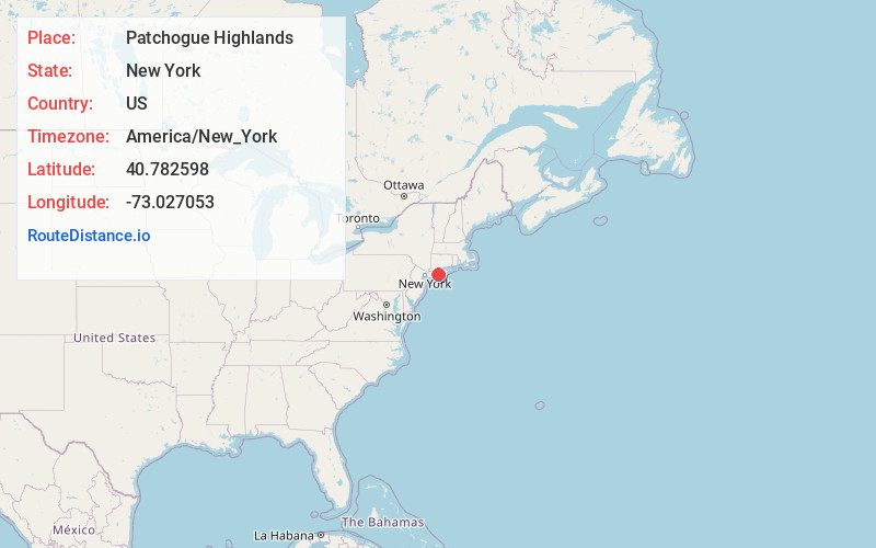 Map of Patchogue Highlands