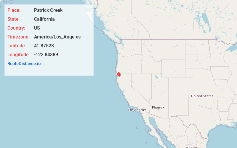 Map of Patrick Creek
