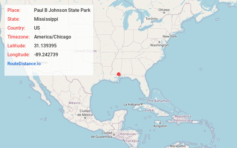 Map of Paul B Johnson State Park