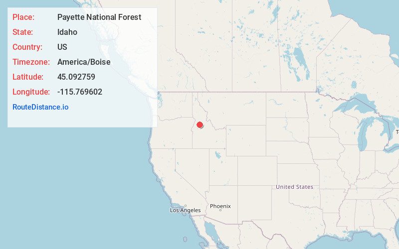 Map of Payette National Forest