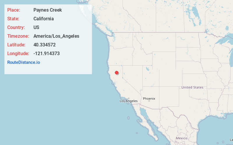 Map of Paynes Creek