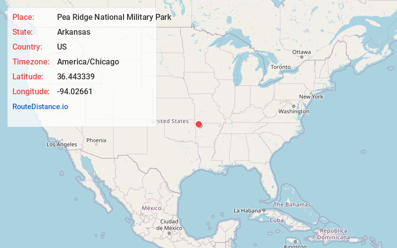 Map of Pea Ridge National Military Park