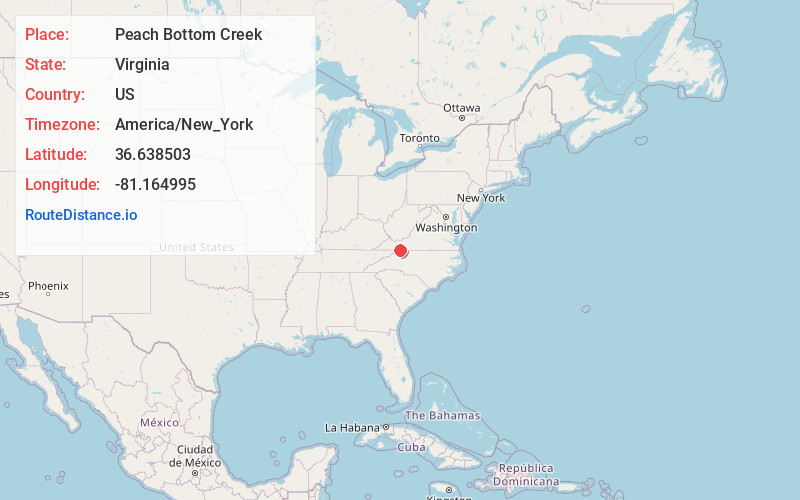 Map of Peach Bottom Creek