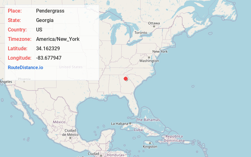 Map of Pendergrass