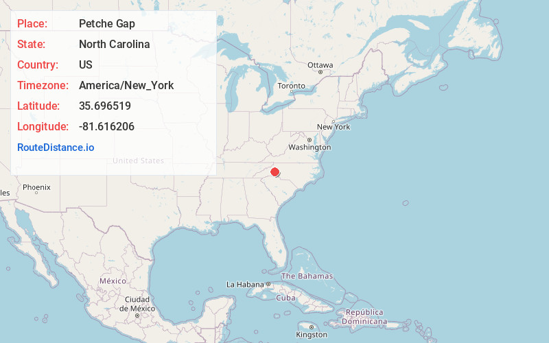 Map of Petche Gap