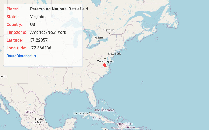 Map of Petersburg National Battlefield