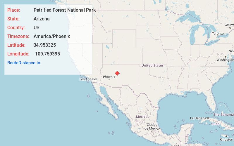 Map of Petrified Forest National Park