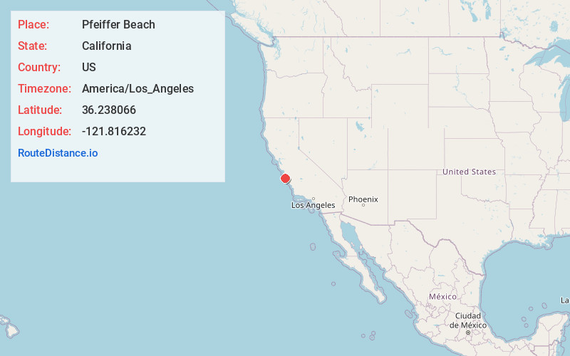 Map of Pfeiffer Beach
