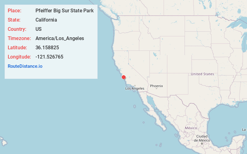 Map of Pfeiffer Big Sur State Park