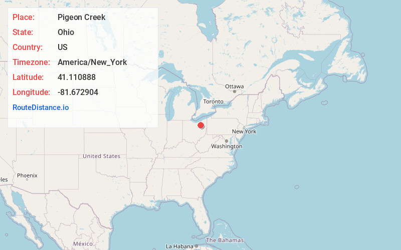 Map of Pigeon Creek