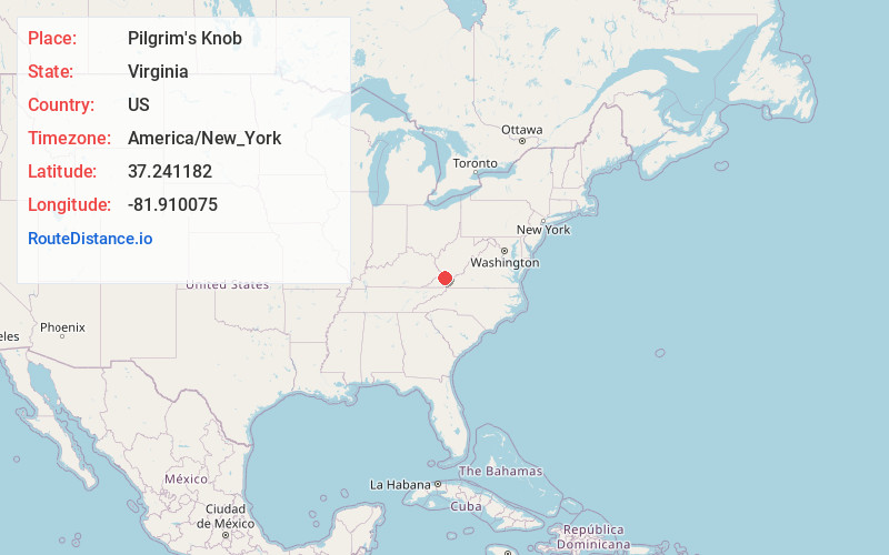 Map of Pilgrim's Knob