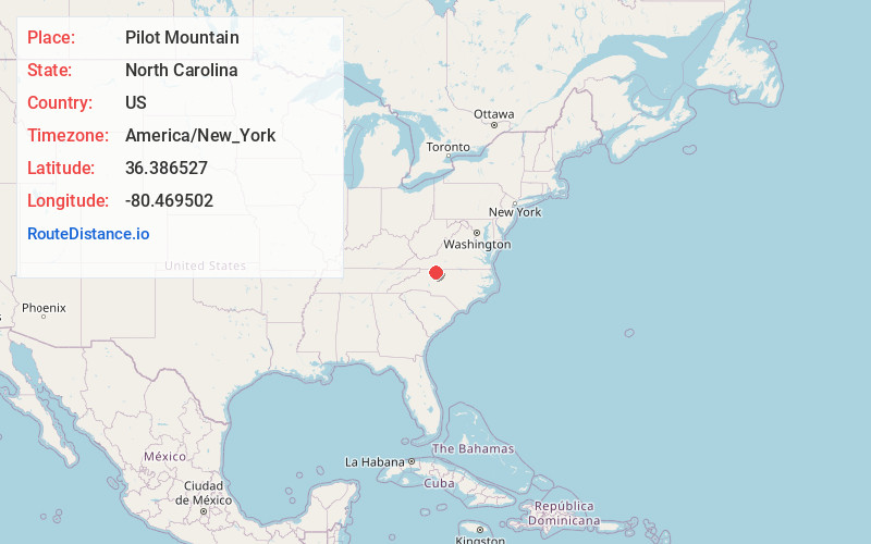Map of Pilot Mountain
