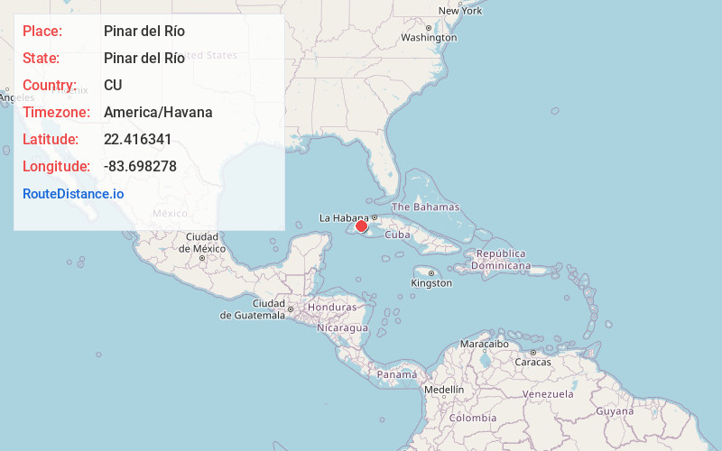 Map of Pinar del Río