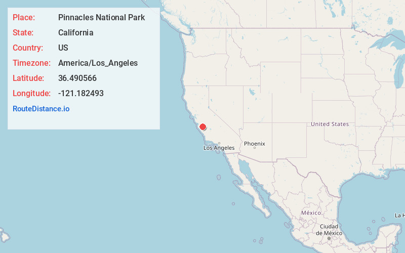 Map of Pinnacles National Park