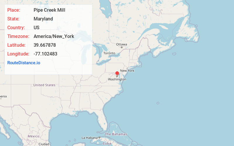 Map of Pipe Creek Mill